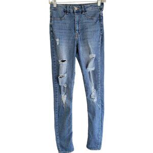 H & M Divided Ripped Skinny Jeans Women Size 4